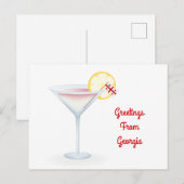 Salutations de Georgia Cocktail Carte de vacances (Devant / Derrière)