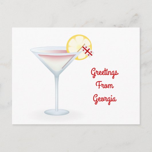 Salutations de Georgia Cocktail Carte de vacances (Devant)