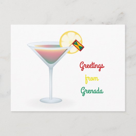 Salutations De Grenade Cocktail Carte de vacances (Devant)