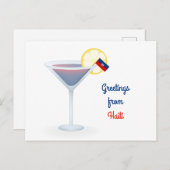 Salutations de Haiti Cocktail Carte de vacances (Devant / Derrière)