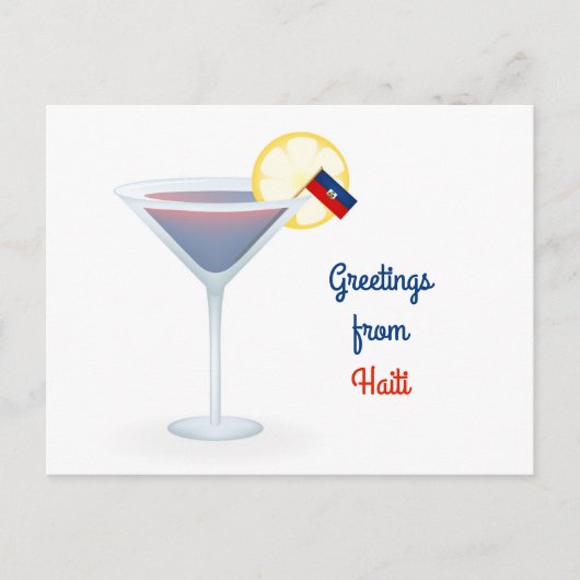 Salutations de Haiti Cocktail Carte de vacances (Devant)
