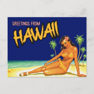 Salutations de Hawaii Vintage Style carte postale