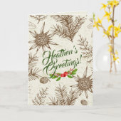 Salutations de Heathen Carte de Noël athée (Fleur jaune)