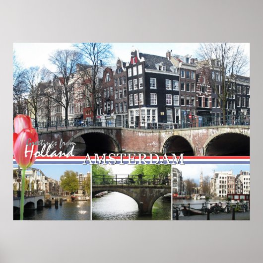 Salutations de Holland - Amsterdam Poster Print (Devant)