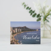 Salutations de Honolulu Hawaii Carte postale panor (Debout devant)