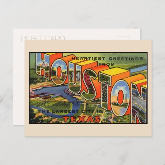 Salutations de Houston Carte postale grand format (Devant / Derrière)