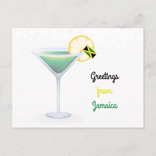 Salutations De Jamaïque Cocktail Carte Postale (Devant)