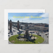 Salutations de la carte postale Barcelone (Devant / Derrière)