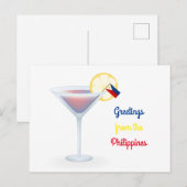 Salutations de la carte postale de cocktail de (Devant / Derrière)