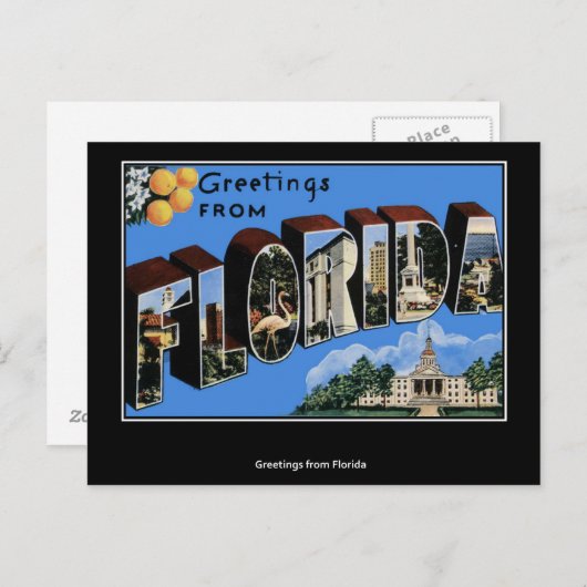 Salutations de la carte postale de Floride (Devant / Derrière)