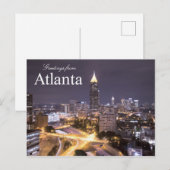 Salutations de la carte postale de la skyline d'At (Devant / Derrière)