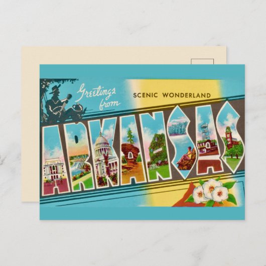 Salutations de la carte postale de l'Arkansas  (Devant / Derrière)