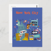 Salutations de la carte postale de New York (Devant / Derrière)