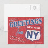 Salutations de la carte postale de New York (Devant / Derrière)