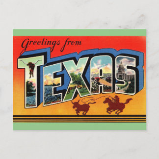 Salutations de la carte postale de voyage du Texas