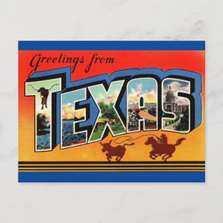 Salutations de la carte postale de voyage du Texas
