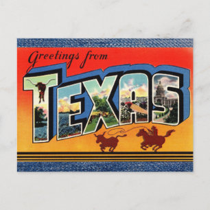 Salutations de la carte postale de voyage du Texas