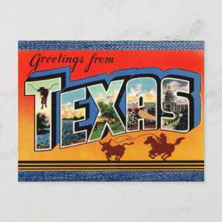 Salutations de la carte postale de voyage du Texas