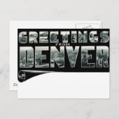 Salutations de la carte postale DENVER (Devant / Derrière)