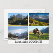 Salutations de la carte postale Dolomites (Devant / Derrière)