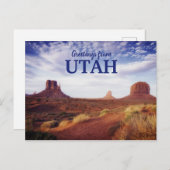 Salutations de la carte postale du désert de l'UTA (Devant / Derrière)