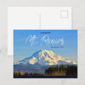 Salutations de la carte postale du Mt. Ranier Wash (Devant / Derrière)
