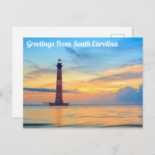 Salutations de la carte postale du phare de Caroli (Devant / Derrière)