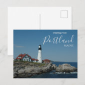 Salutations de la carte postale du phare de Portla (Devant / Derrière)