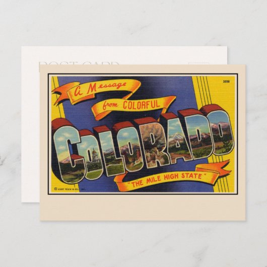 Salutations de la carte postale grand format du Co (Devant / Derrière)