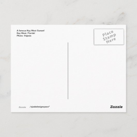 Salutations de la carte postale Key West (Dos)