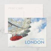 Salutations de la carte postale Londres (Devant / Derrière)