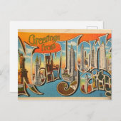 Salutations de la carte postale New York (Devant / Derrière)