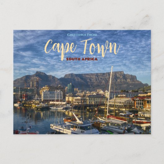 Salutations de la carte postale panoramique du Cap (Devant)
