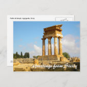 Salutations de la carte postale Sicile (Devant / Derrière)