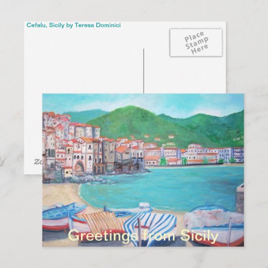 Salutations de la carte postale Sicile (Devant / Derrière)