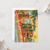 Salutations de la carte postale Vintage Floride (Devant/Arrière en situation)