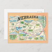 Salutations de la carte vintage du Nebraska (Devant / Derrière)
