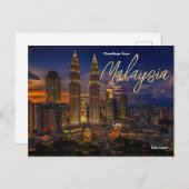 Salutations de la Malaisie Kuala Lumpur Carte Post (Devant / Derrière)