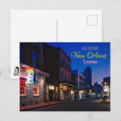 Salutations de la Nouvelle-Orléans Louisiane Carte (Devant / Derrière)