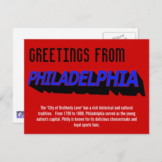 Salutations de la part de la carte postale de Phil (Devant / Derrière)