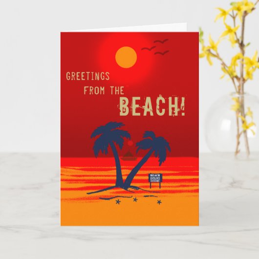 Salutations de la plage ! Carte (Fleur jaune)