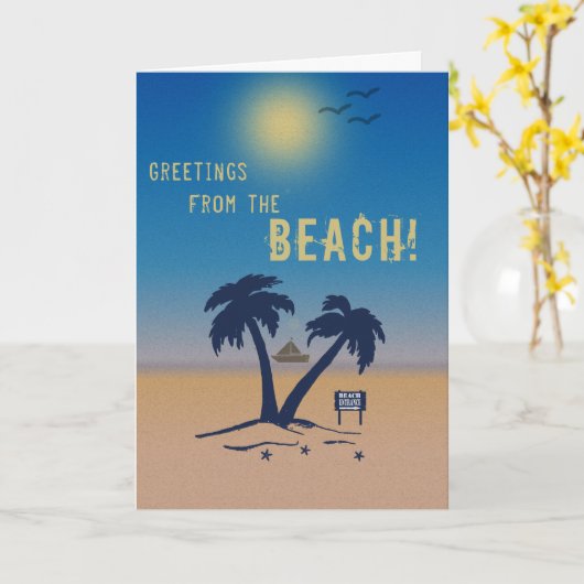 Salutations de la plage ! Carte (Fleur jaune)