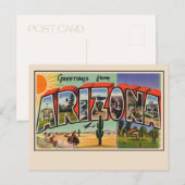 Salutations de l'Arizona Grande Carte Postale Lett (Devant / Derrière)