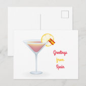 Salutations de l'Espagne Cocktail Carte postale de (Devant / Derrière)