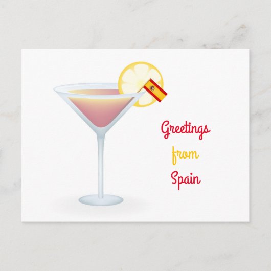 Salutations de l'Espagne Cocktail Carte postale de (Devant)
