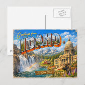 Salutations de l'État sur Carte Postale (Devant / Derrière)