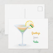 Salutations de l'Inde Cocktail Drapeau Carte de va (Devant / Derrière)