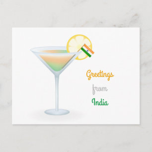 Salutations de l'Inde Cocktail Drapeau Carte de va