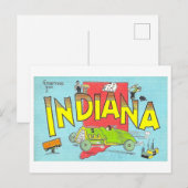 Salutations de l'Indiana Carte postale ancienne (Devant / Derrière)