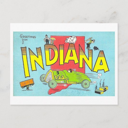 Salutations de l'Indiana Carte postale ancienne (Devant)